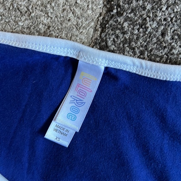 LuLaRoe Perfect T cobalt blue and white Womens XS - Picture 4 of 4